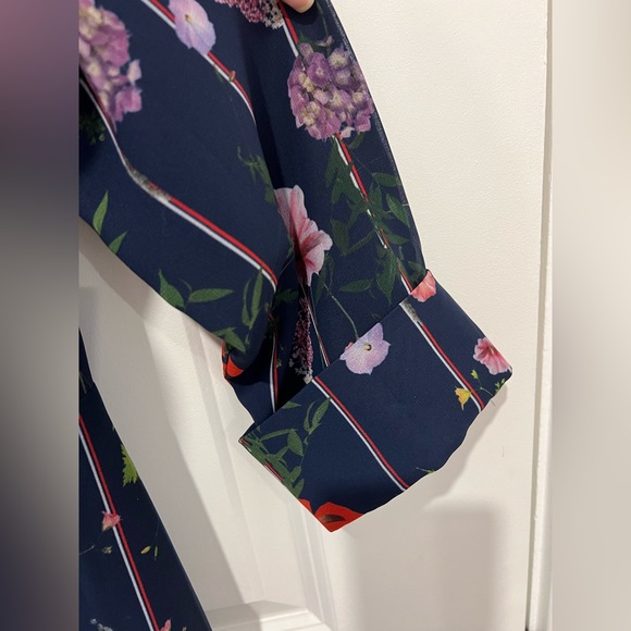 Ted Baker long sleeve floral wrap dress size 0 - Picture 4 of 7